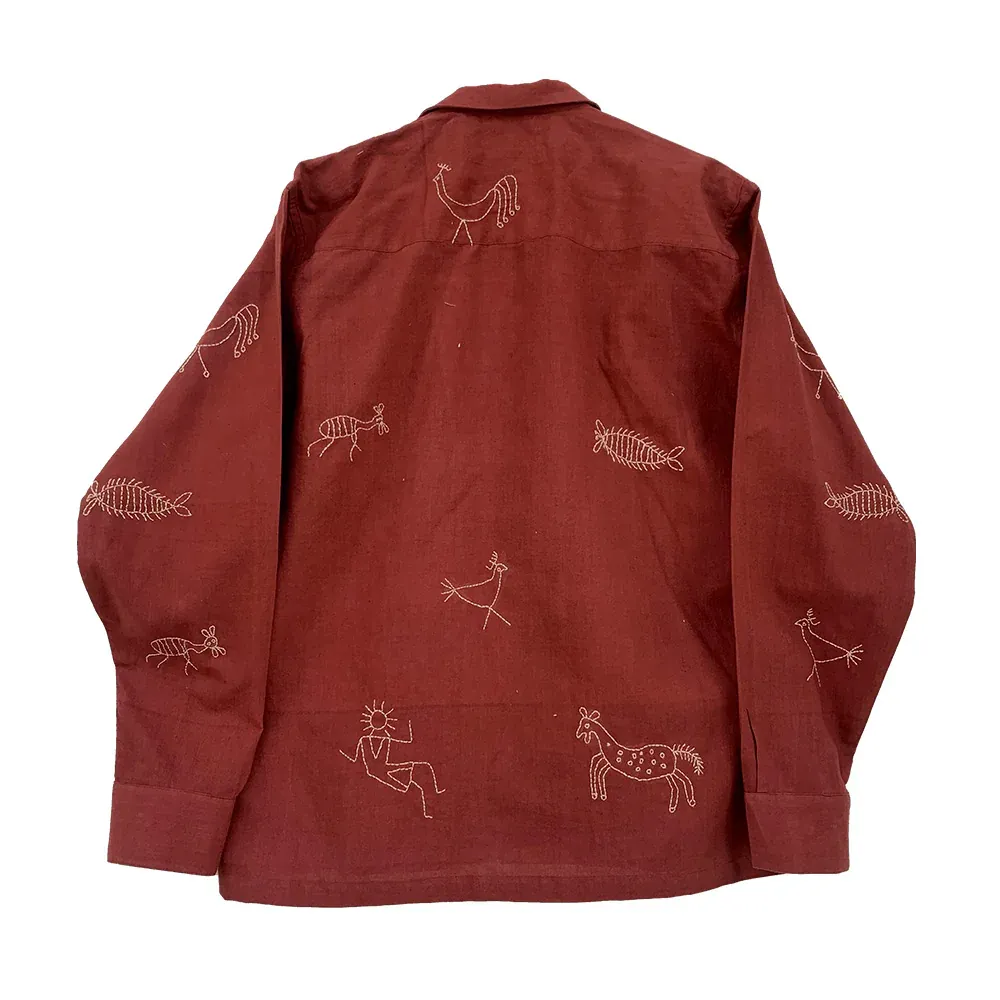 Harago - Chemise Fish SS2552 - Terracotta – Image 2